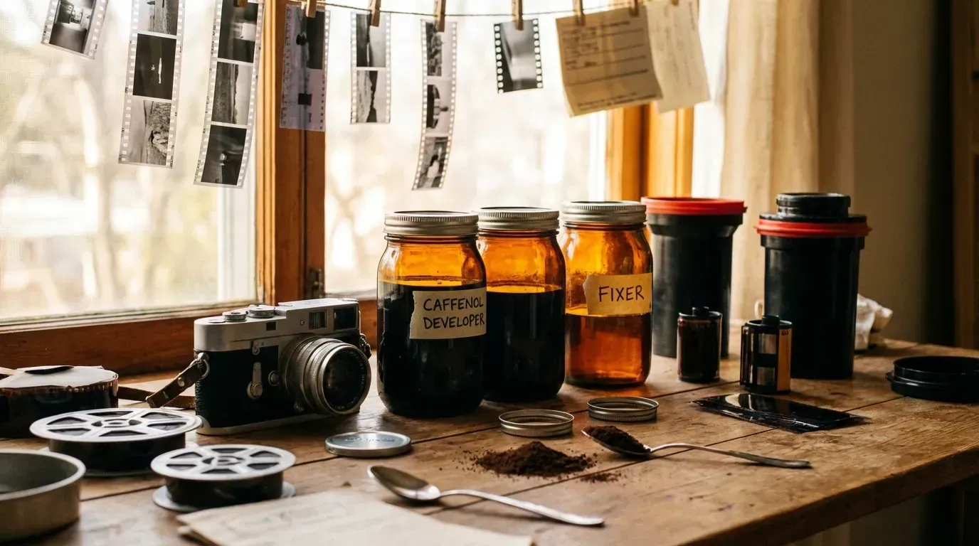 Analogfotografie Schwarzweißfilme entwickeln mit Caffenol